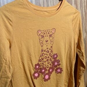 Cat & Jack Mustard Cheetah Floral Long Sleeve Tee